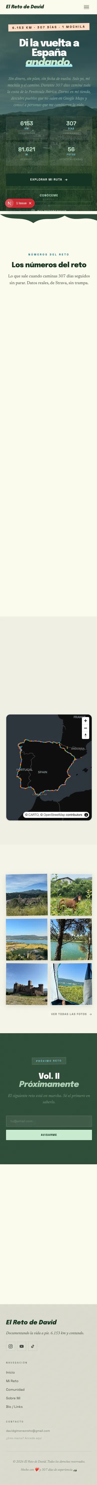 El Reto de David — Plataforma de creador